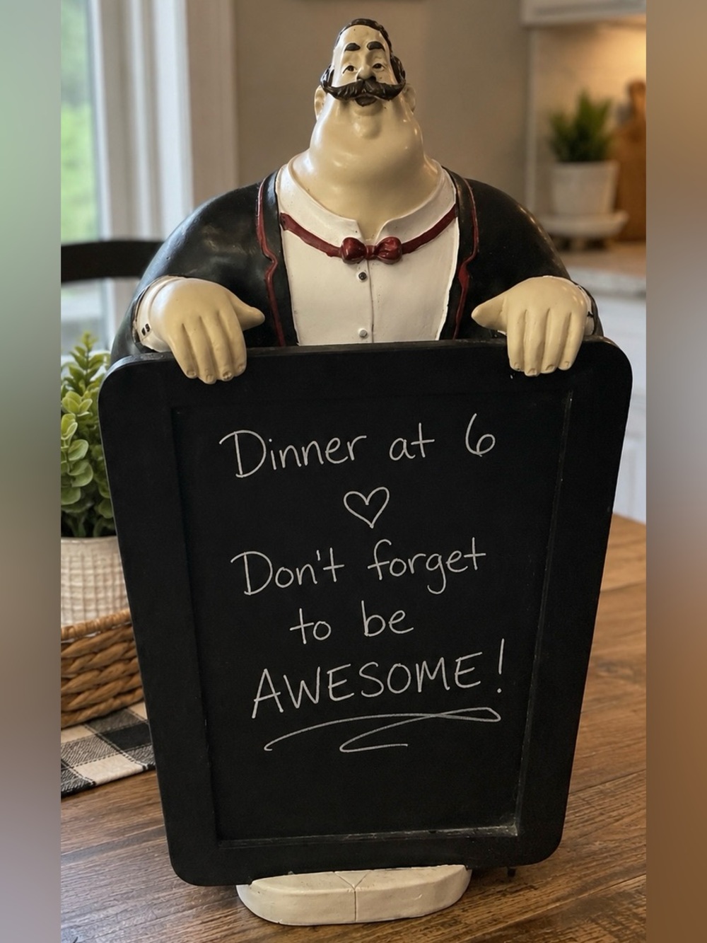Chalkboard Butler Decorative Message Board - Black